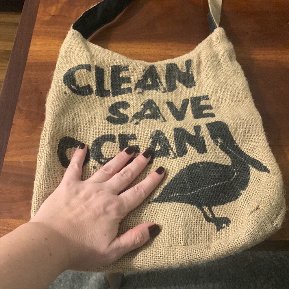 Clean Save Ocean Burlap Crossbody - image 6